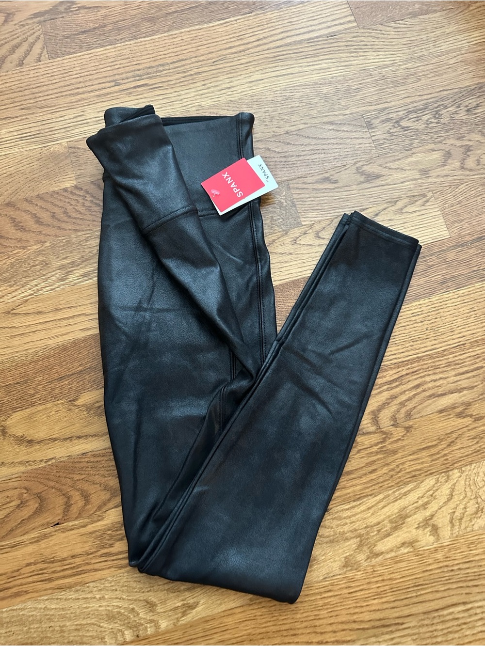 SPANX Black Faux-Leather High-Rise Leggings
